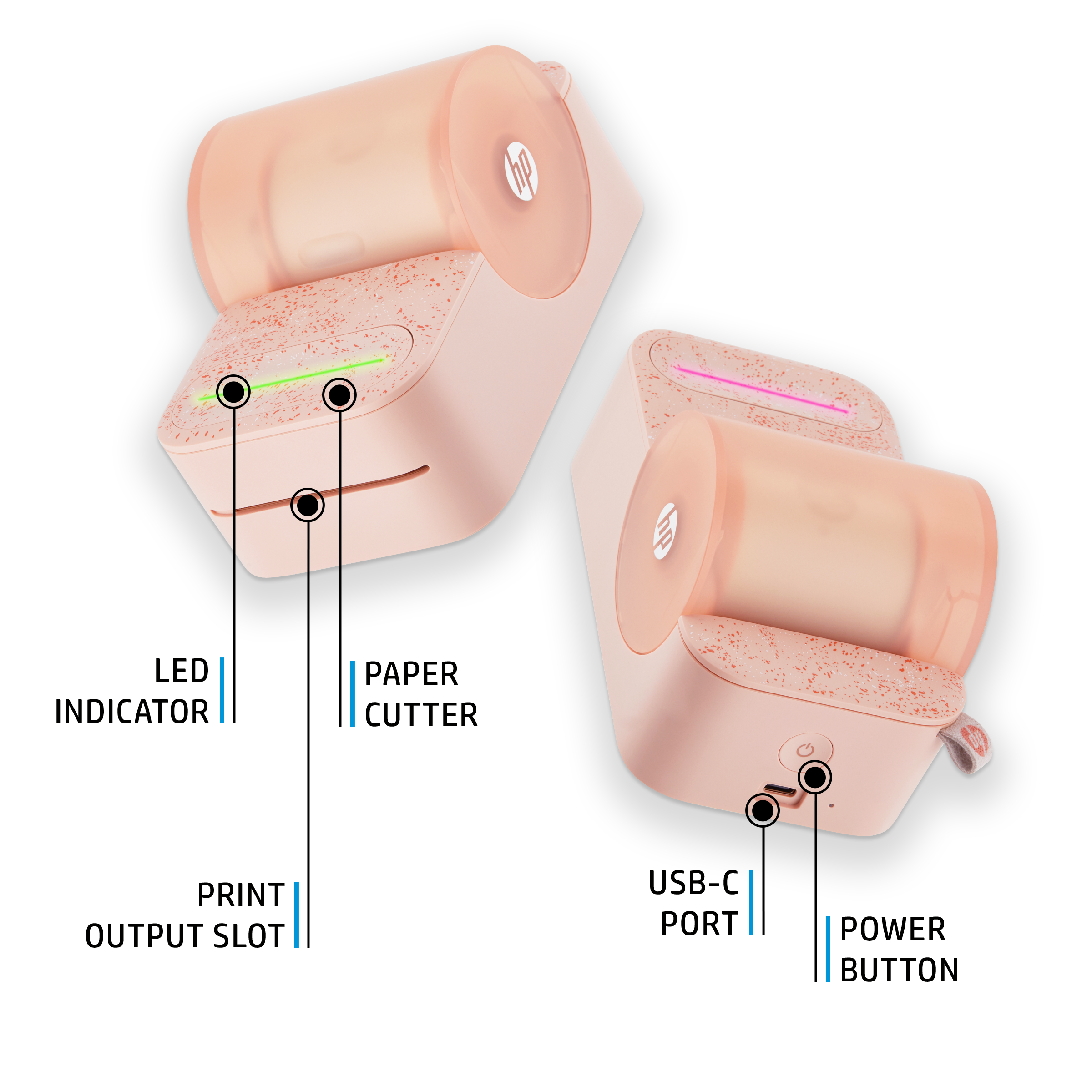 HP Sprocket Panorama Instant Portable Color Label & Photo Printer (Pink) Craft Bundle Sprocket Printers