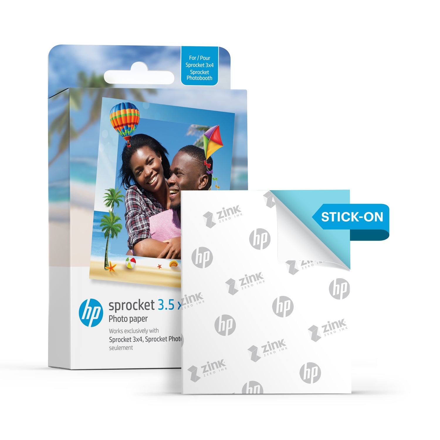 HP Sprocket 3.5 x 4.25” Zink Sticky-backed Photo Paper (50 Pack) Compatible with HP Sprocket 3x4 Photo Printer Sprocket Printers