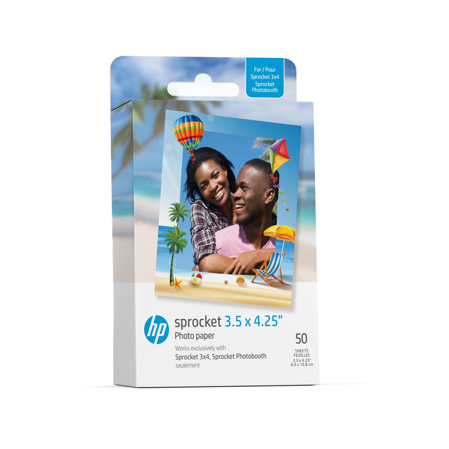 HP Sprocket 3.5 x 4.25” Zink Sticky-backed Photo Paper (50 Pack) Compatible with HP Sprocket 3x4 Photo Printer Sprocket Printers