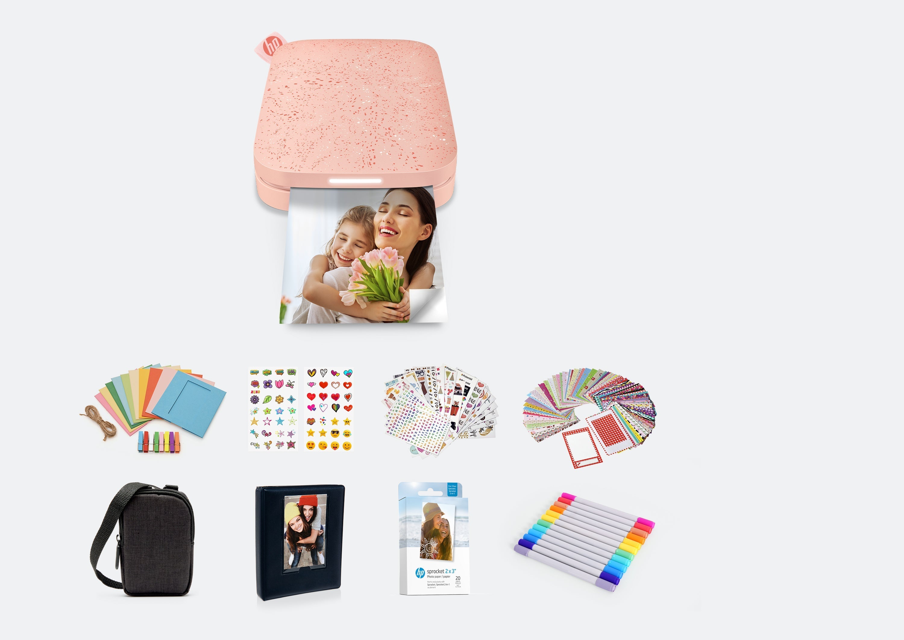 HP Sprocket 2x3 Portable Instant Photo Printer Gift Bundle