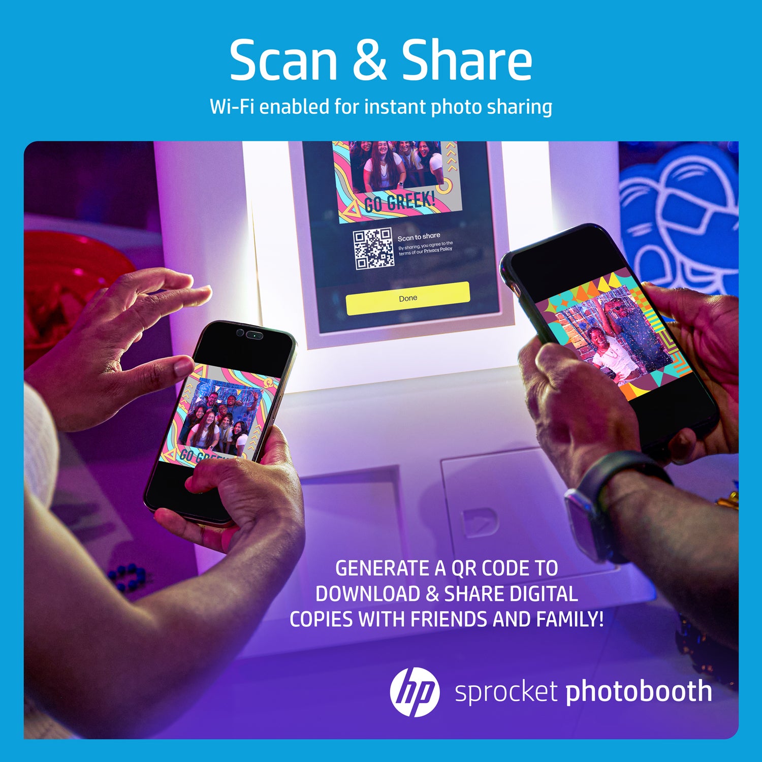 HP Sprocket Photobooth Instant 3x4” Color Photo Printer (White) (HPISPPBWTEST) Sprocket Printers